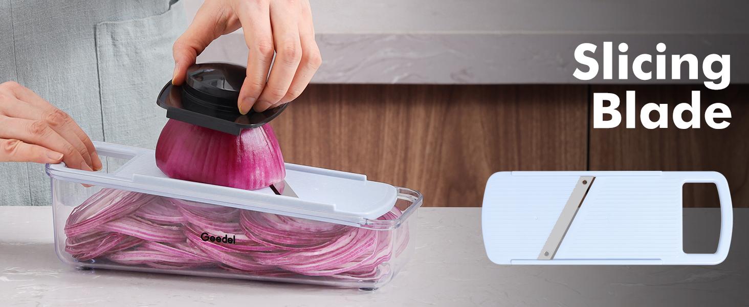 Geedel Madoline Slicer for vegetables, Multi Purpose Vegetable Slicer Cutter Shredder, Vegetable Cutter for Veggie Fruit Cheese Kitchen Stainless cabbage grater blade slicer