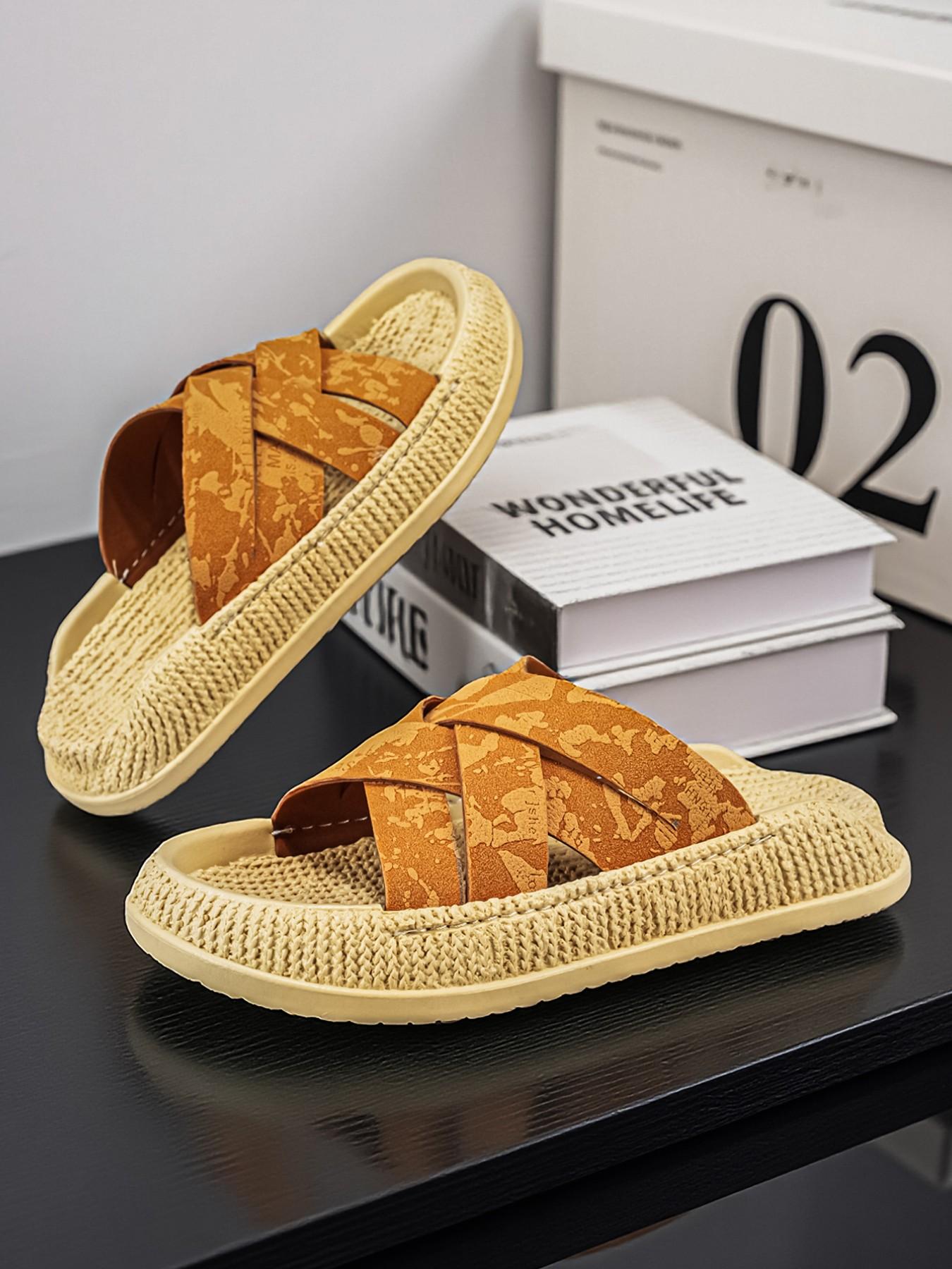 Summer Men's Sandals, Versatile Casual Slip-Ons, Soft Rubber Sole, Round Toe Design, Ideal for Beach & Driving, All-Season Comfort