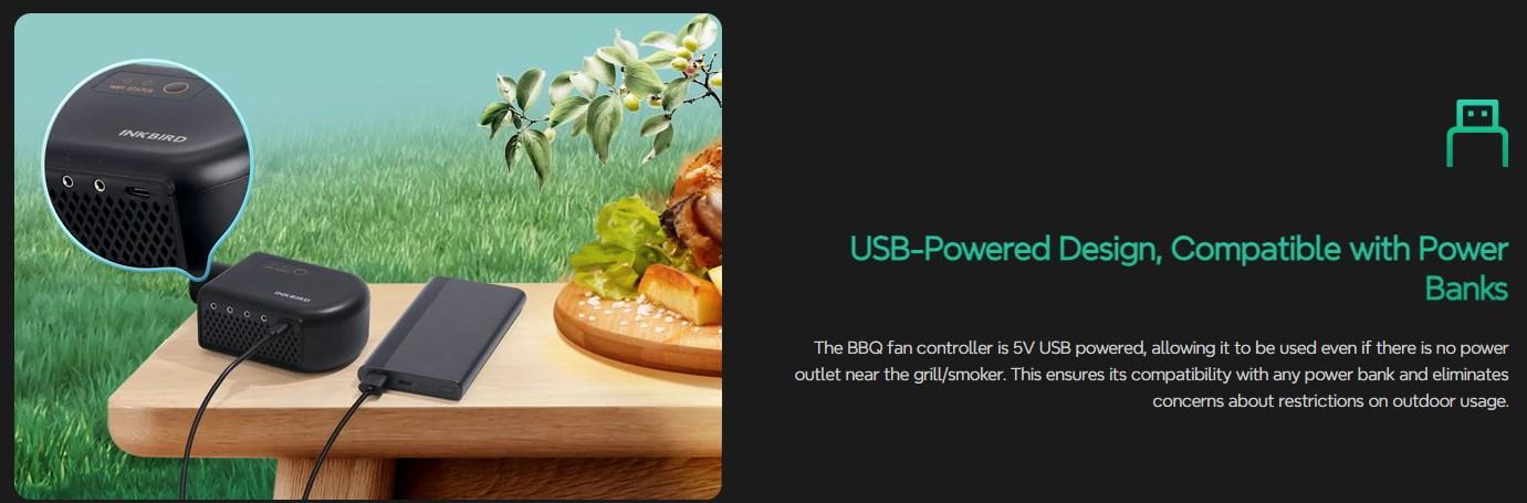 Inkbird barbecue thermostat, 1 WIFI meat thermometer, automatic smoking fan controller with 4 probes, temperature alarm, kitchen tools, ISC-027BW