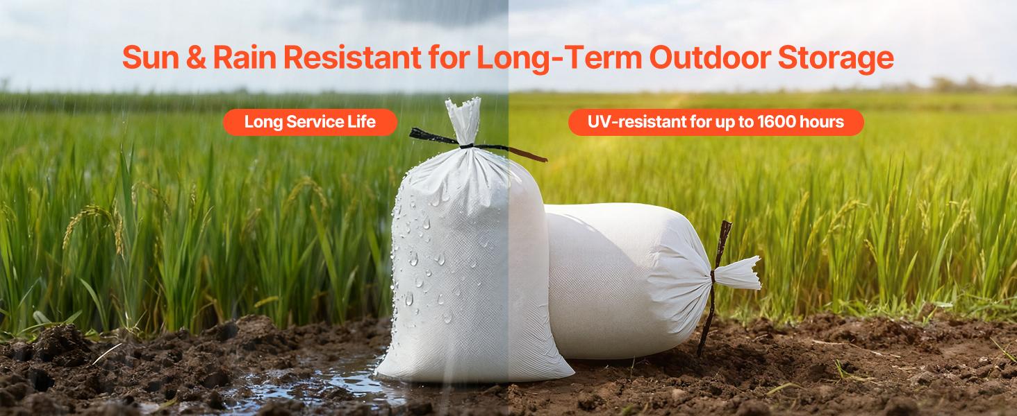 VEVOR Empty Sandbags, 200 Packs 16x 26 in, Heavy Duty Sand Bags Sacks with Ties, 50lb Capacity Woven Polypropylene Sandbags, Tear-Resistant UV-Resistant Sand Bags for Flood Protection Barrier VEVOR Empty Sandbags, 200 Packs 16x 26 in, Heavy Duty Sand Bags Sacks with Ties, 50lb Capacity Woven Polypropylene Sandbags, Tear-Resistant UV-Resistant Sand Bags for Flood Protection Barrier