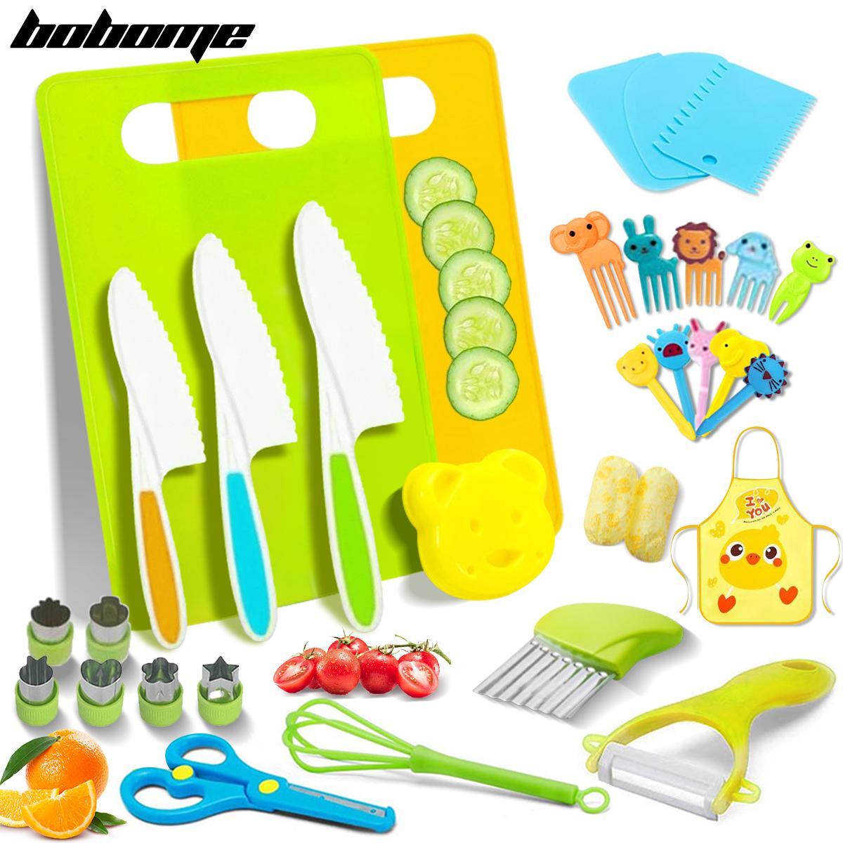 Kid 32 Pcs Safe Kitchen Knife Set - For Vegetables , Fruits, cheese and other foods Block Kitchen Knives Knife Block Block Kitchen Knives