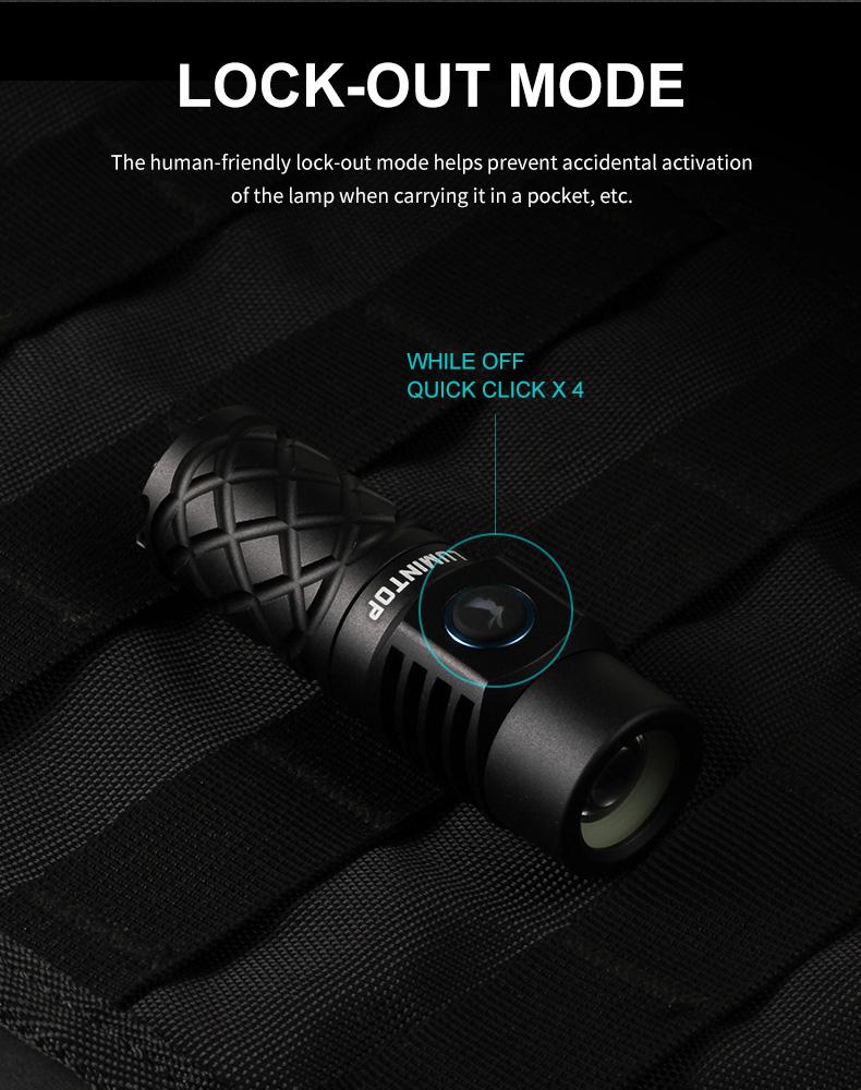 LUMINTOP Thor Mini LEP Flashlight 700 Meter Ultra-Long Range Mini Spotlight Flashlight 18350 Rechargeable Battery Ultra-compact and Lightweight Night Light Ring IPX8 Waterproof LEP Flashlight.
