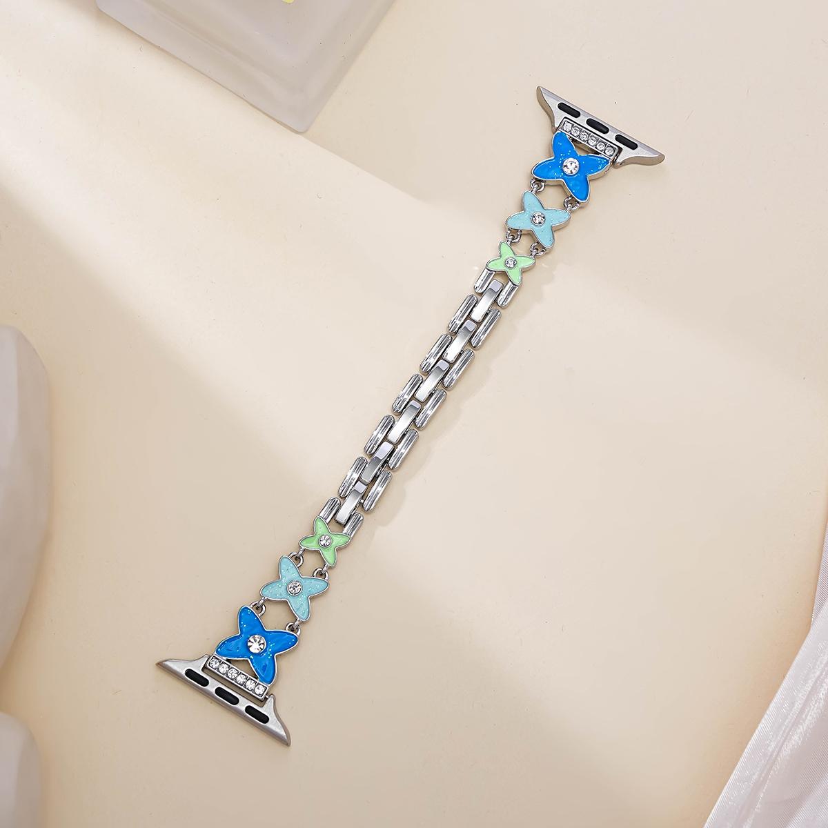 Women's Apple Watch Band, Silicone Strap, Stainless Steel, Casual, Smart Replacement Band, Fits 38-46mm, Birthday Gift, Couple Band