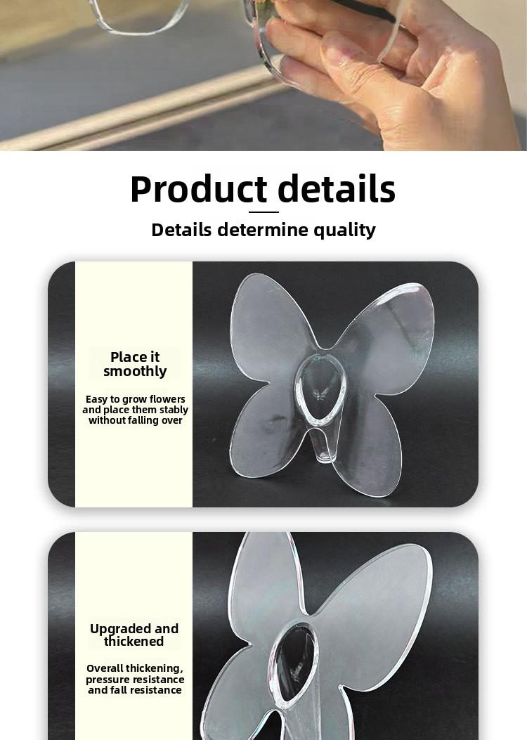 Creative vase, hydroponic flower arrangement container, acrylic creative design, office desk decoration ornament, butterfly photo frame vase, collectible decoration