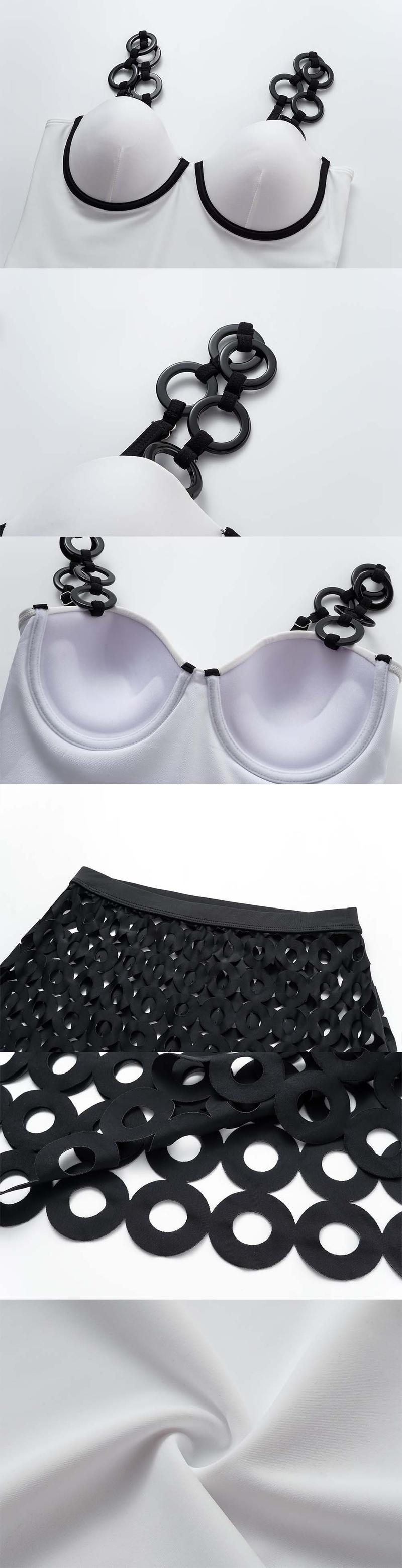 FLAXMAKER Women's Ring Strap Push Up One Piece Swimsuit and Matching Skirt Set Bathing Suit Stylish Beachwear #TikTokShopBlackFriday