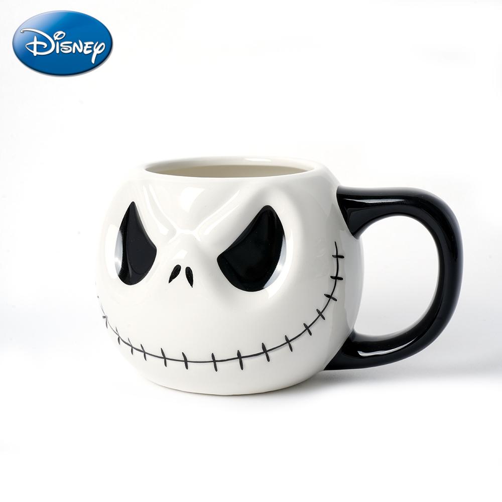Disney Official Licensed Nightmare Before Christmas Jack & Sally Ceramic Mug 19 FL OZ Coffee Cup 1PC Couple Collectible Ornaments Perfect for Christmas & Valentine's Day Gifts MN-26816