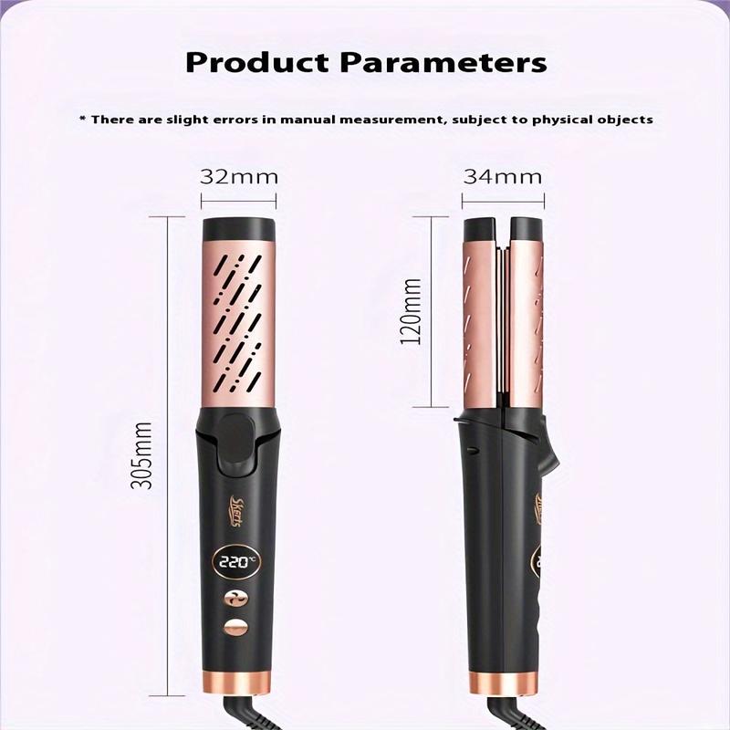 Airflow Styler Curling Iron - Ceramic Flat Iron Hair Straightener and Curler 2 in 1, Professional Curing Wand with 360° Ionic Cool Air, 5 Adjustable Temps & Dual Voltage for Long Short Hair