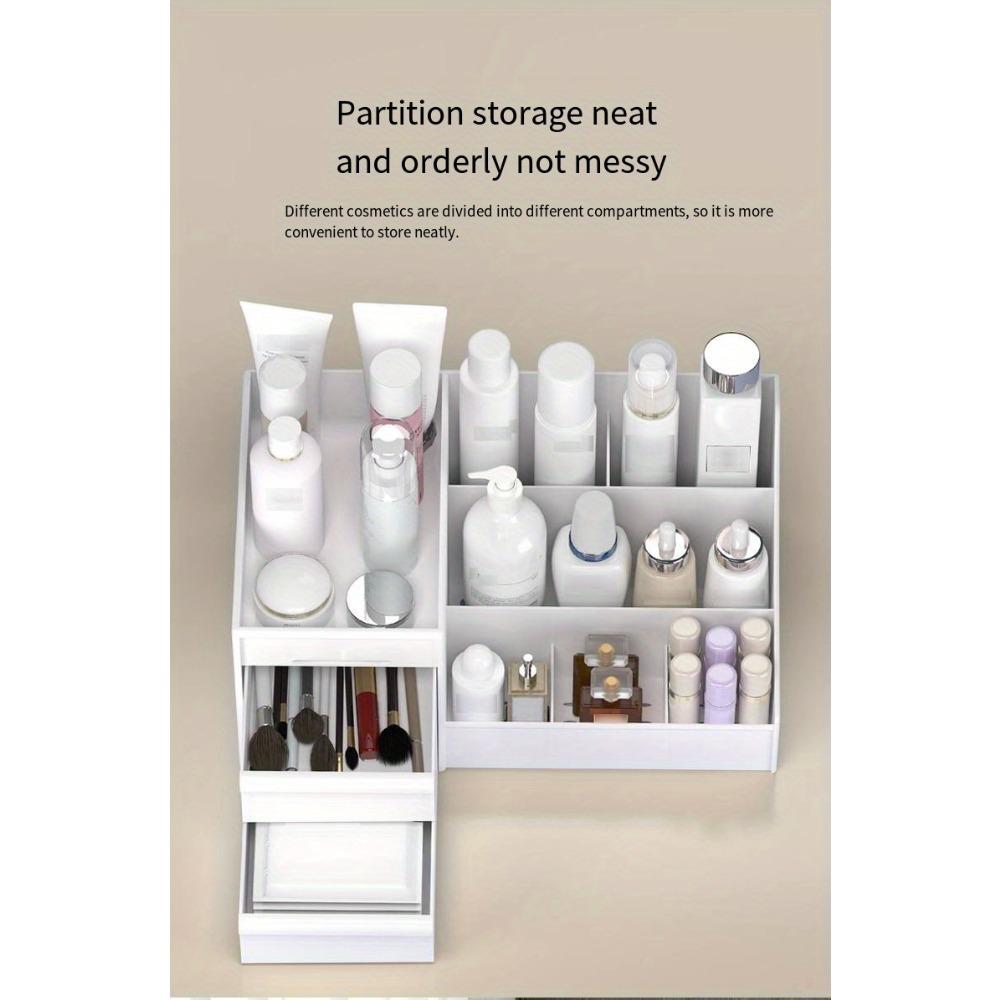 Bathroom Countertop Organizer - Cologne/Perfume Stand & Tray - Toothbrush & Brush Holder - Multi-Purpose Bathroom Shelf - Ideal Organizer for Grooming Essentials - Cosmetic Storage Box