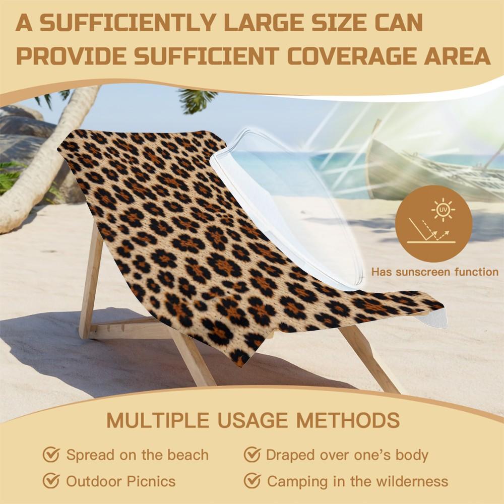 Leopard Print Beach Towel, Multiple Styles, Quick Dry Soft Skin-Friendly Absorbent Sand Free, Suitable for All People, Pool Camping Beach Towel, Ideal Gift Choice