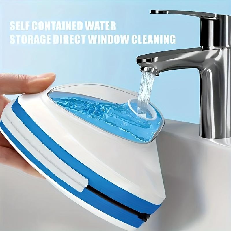 Double-Sided Magnetic Window Squeegee Home Cleaning Tool, Scratch-Free Glass Cleaner, Ring Handle, Suitable for 3-8mm Glass, Durable Plastic Design