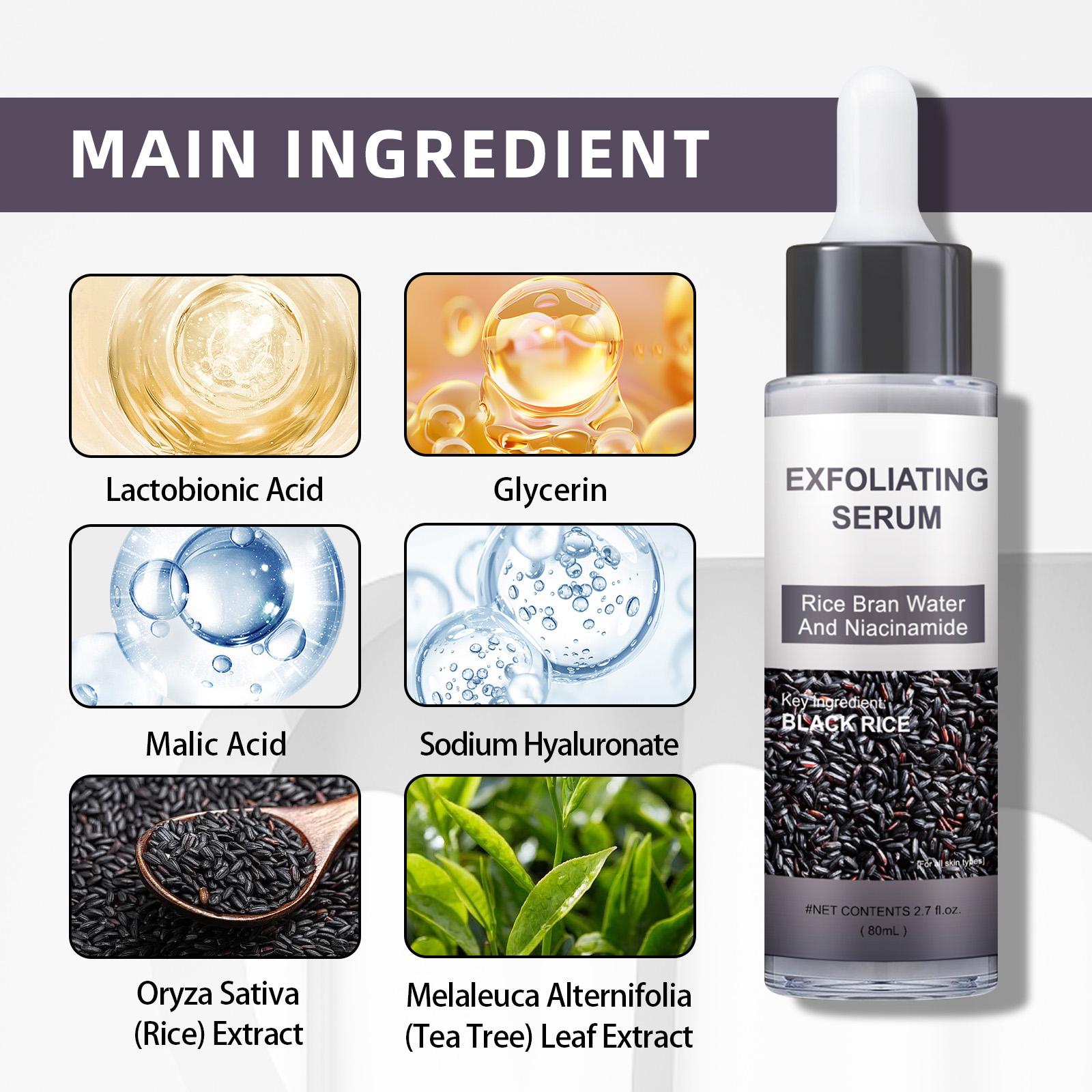 Rice + Rice Gentle Exfoliating Duo, Face and Body Scrub with Brightening, Exfoliating and Moisturizing Serum, Suitable for All Skin Types