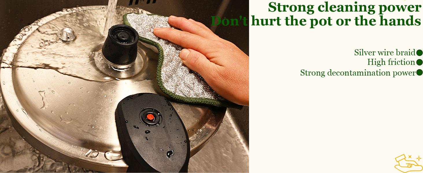 2026 New Double Side Non Scratch Wire Dishcloths,Multipurpose Wire Dishwashing Rags for Wet and Dry, Reusable Metal Dish Cloth,Wire Miracle Cleaning Cloths for Kitchen(Silver 6Pcs)