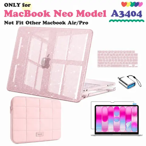 Nexabridge Macbook Neo Case 13 Inch 2026 Model A3404, 7-In-1 Anti-Fingerprint, Scratch & Crack Protection, Sturdy Hard Shell Cover