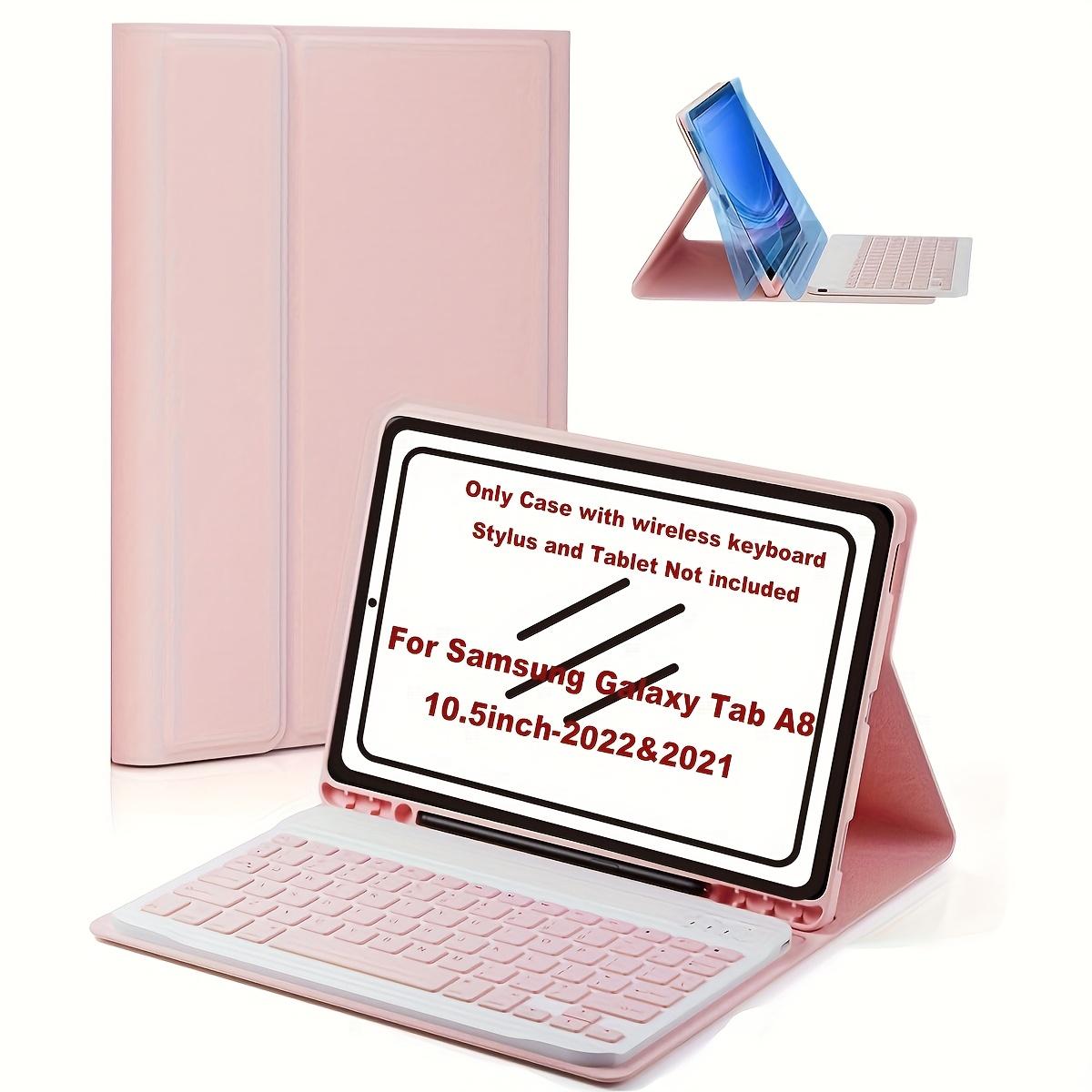 Case for Samsung Galaxy Tab A8 10.5-Inch, Lightweight Vertical Keyboard Cover, Bluetooth-compatible Wireless Keyboard, Protective Cover for Sm-X200/x205/x207