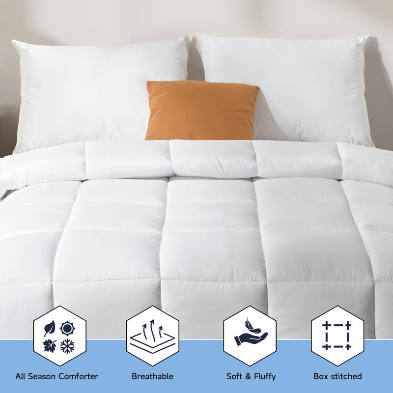 VIZIM All Season Comforter- Box Stitching Duvet Insert -Twin Full Quenn King Sizes Lightweight Soft Polyester Breathable Cozy Duvet,Soft, Durable Cozy Microfiber -Easy Care Microfiber Bed Set #BlackFridayDeals#CyberMondayDeals