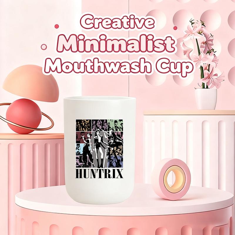 1pc mouthwash cup, cartoon pattern printing, durable bathroom toothbrush cup, wash cup, toothbrush holder, bathroom storage, bathroom water cup, brushing cup, Christmas Valentine's Day gift for students back to school (only cups are sold)