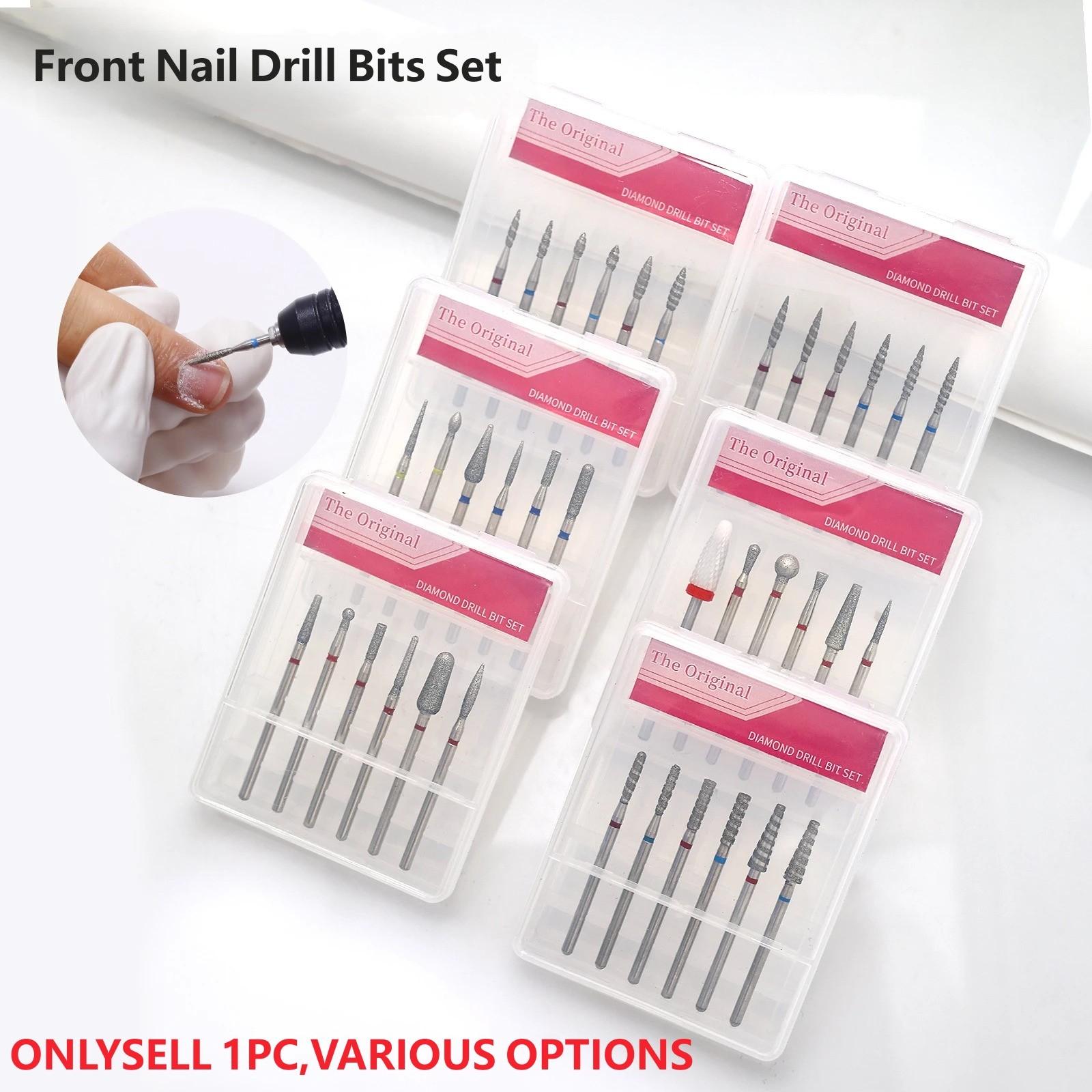 6Pcs/set Nail Drill Bits Set Nail Bits For Nail Drill Professional Diamond Drill Bit Set Electric Cuticle Rotary Manicure Nail Drill Bits Pedicure Grinding Head Sander Tools For Acrylic Gel Nails Home Salon Diy Manicure