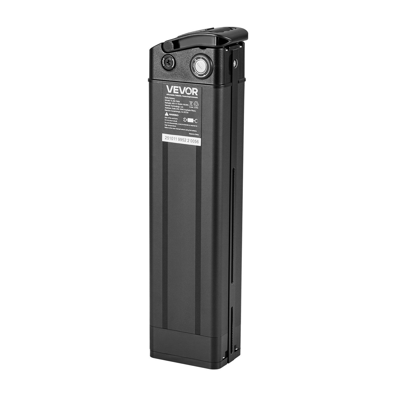 VEVOR Ebike Battery, 48V 15.6Ah Electric Bike Lithium Battery Pack with BMS, 3A Charger and Lock for 1000W E-Bike Motor, Detachable Electric Bicycle Replacement Kit with Indicator & Discharge Socket VEVOR Ebike Battery, 48V 15.6Ah Electric Bike Lithium Battery Pack with BMS, 3A Charger and Lock for 1000W E-Bike Motor, Detachable Electric Bicycle Replacement Kit with Indicator & Discharge Socket