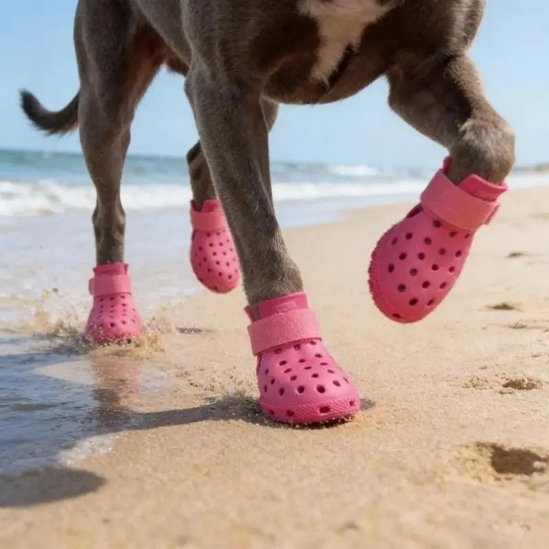 4 Pieces Universal Pet Paw Shoes, Anti-Slip Wear-Resistant Pet Boots, Soft Comfortable Foot Protectors for Outdoor Walking