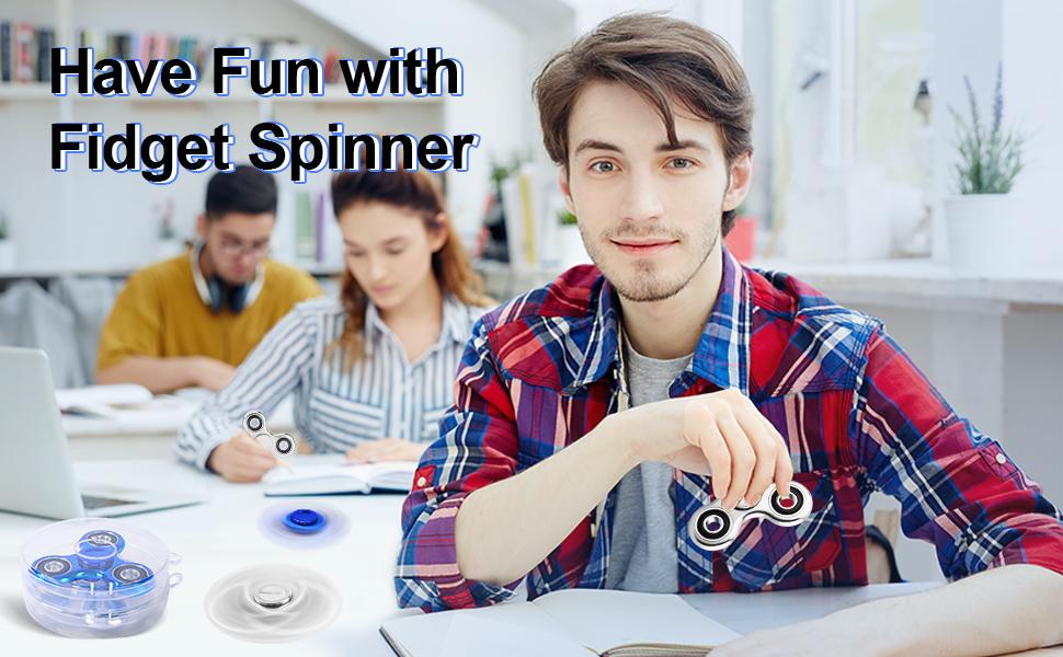 Dealsforyoudays Fidget Spinner 2 Pack, Stress Anxiety Relief Sensory Fidget Toys for Kids Adults, Cool Electroplated Fidget Spinners for ADHD Autism Birthday Gifts Stocking Stuffers Classroom Prizes for Boys Girls Round