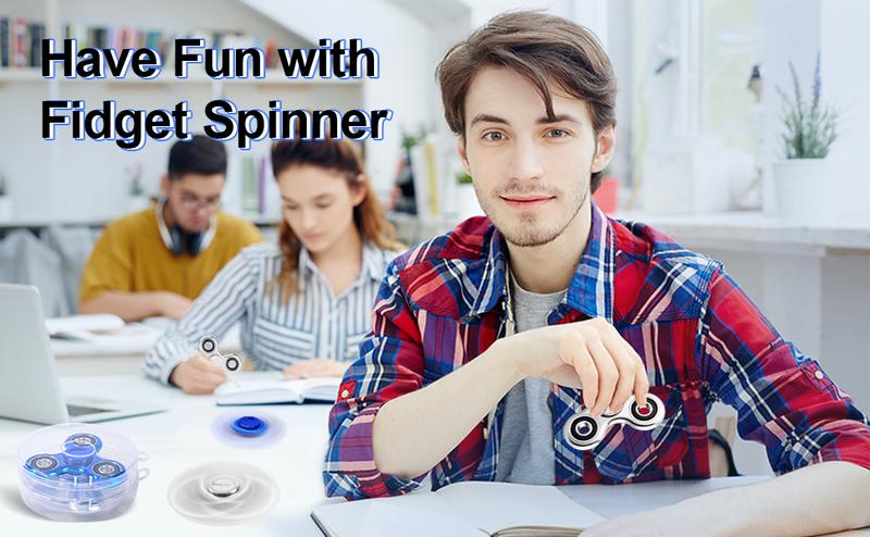 Dealsforyoudays Fidget Spinner 2 Pack, Stress Anxiety Relief Sensory Fidget Toys for Kids Adults, Cool Electroplated Fidget Spinners for ADHD Autism Birthday Gifts Stocking Stuffers Classroom Prizes for Boys Girls Round