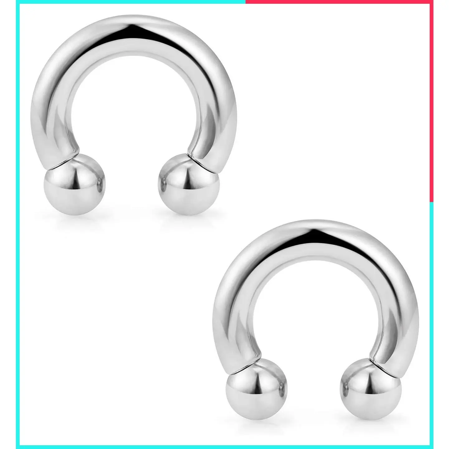 2Pcs 316L Surgical Steel Internally Threaded Horseshoe Circular Barbell PA Ring Body Piercing Jewelry for Women, 00G 0G 2G 4G 6G 8G 10G, 12mm 16mm 19mm