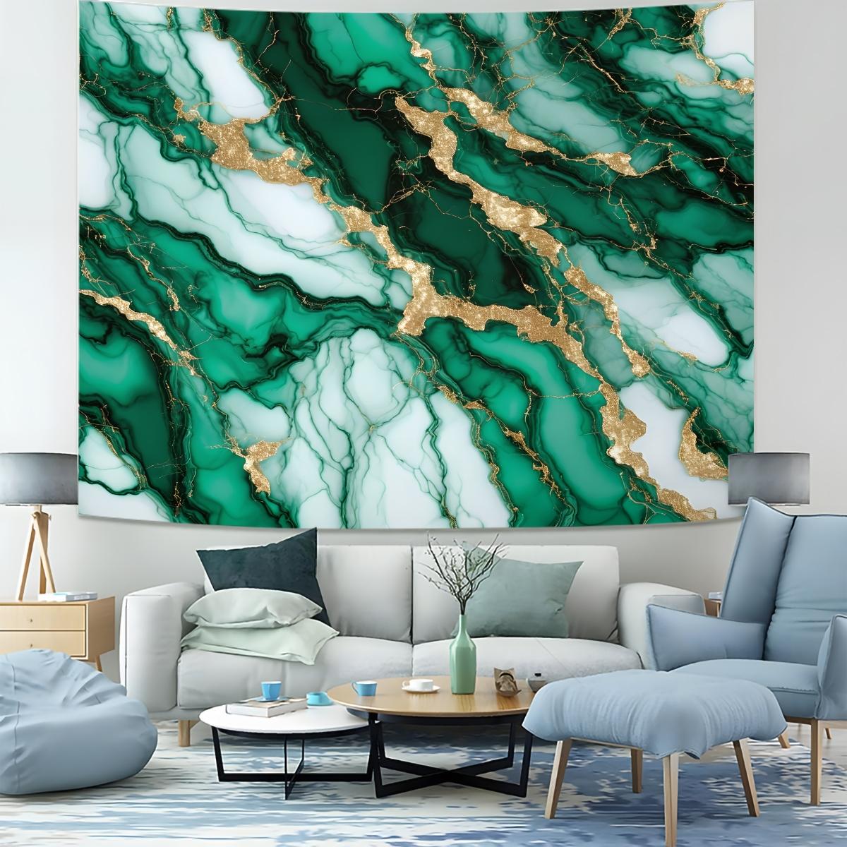 Marble Tapestry Wall Hanging, Gold Foil Vein Abstract Art Wall Tapestry, Luxury Modern Aesthetic Tapestry for Bedroom Living Room Dorm Home Decor