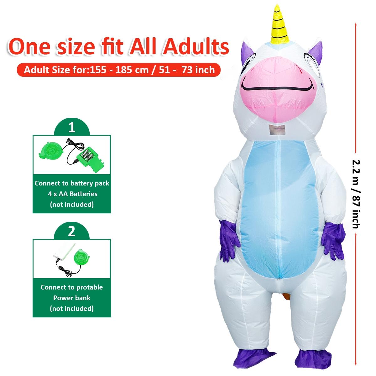 Halloween Inflatable Costume Adult Full Body Unicorn, Festival Theme Role Play Party Dress, Fun Halloween Attire for Adults