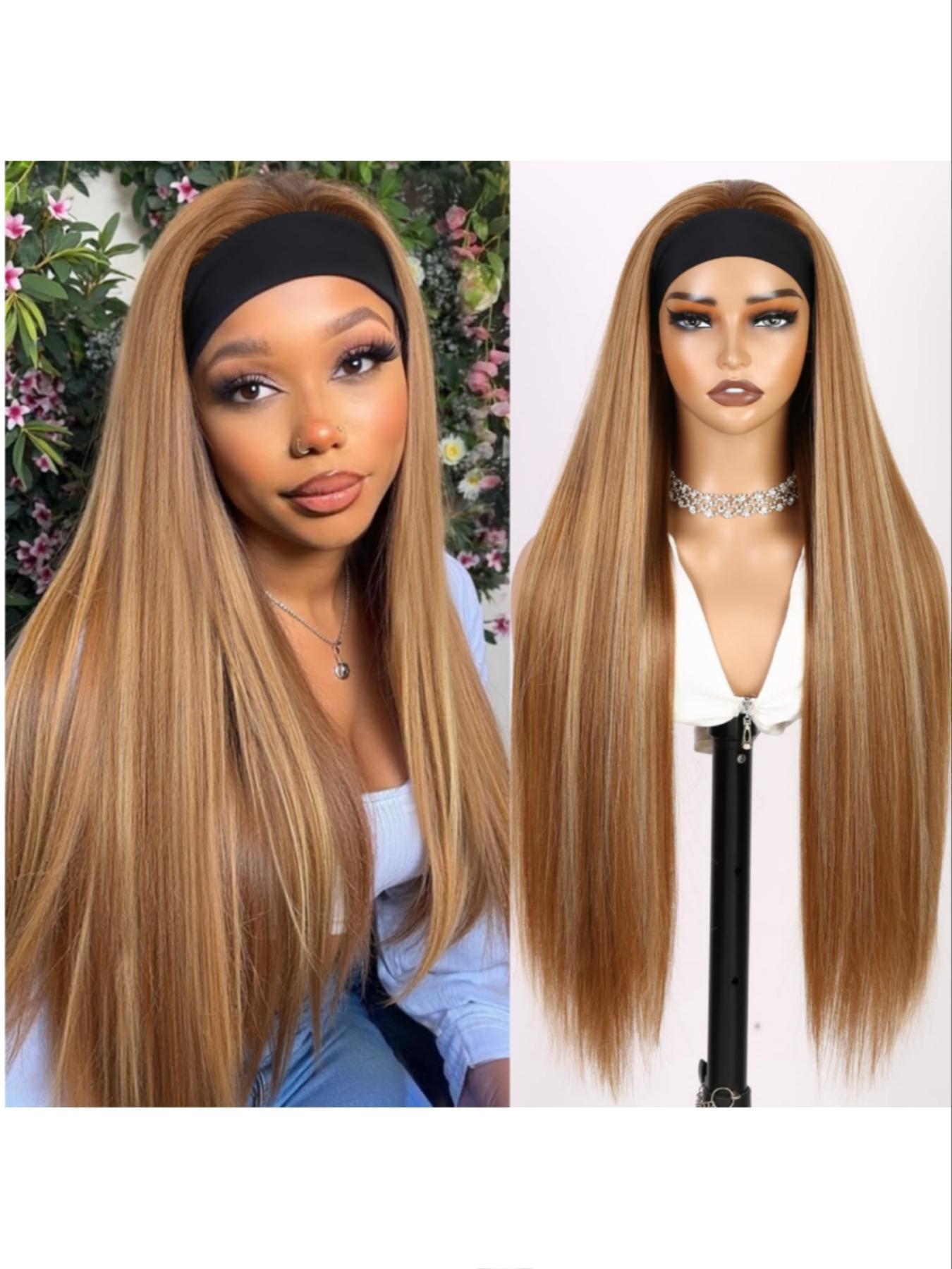 32 Inch Super Long Glueless Headband Half Wig for Women, Daily Wear Wig, Synthetic Wigs, Synthetic Straight Hair, Heat Resistant Fiber, Suitable for Daily & Party Use 32 Inch Super Long Glueless Headband Half Wig for Women, Daily Wear Wig, Synthetic Wigs, Synthetic Straight Hair, Heat Resistant Fiber, Suitable for Daily & Party Use