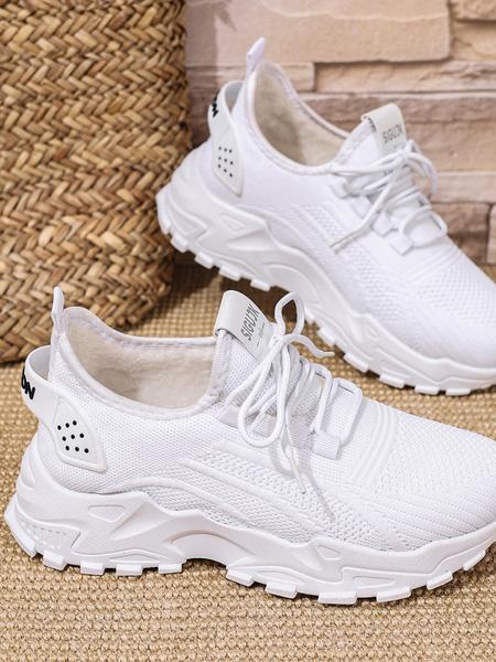 High-Quality Women's Breathable Knit Fleece Lined Sneakers, Winter Fashion Casual Lightweight Soft Sole Walking Shoes, Outdoor Comfort Low Top Running Shoes, Knitted Running Shoes