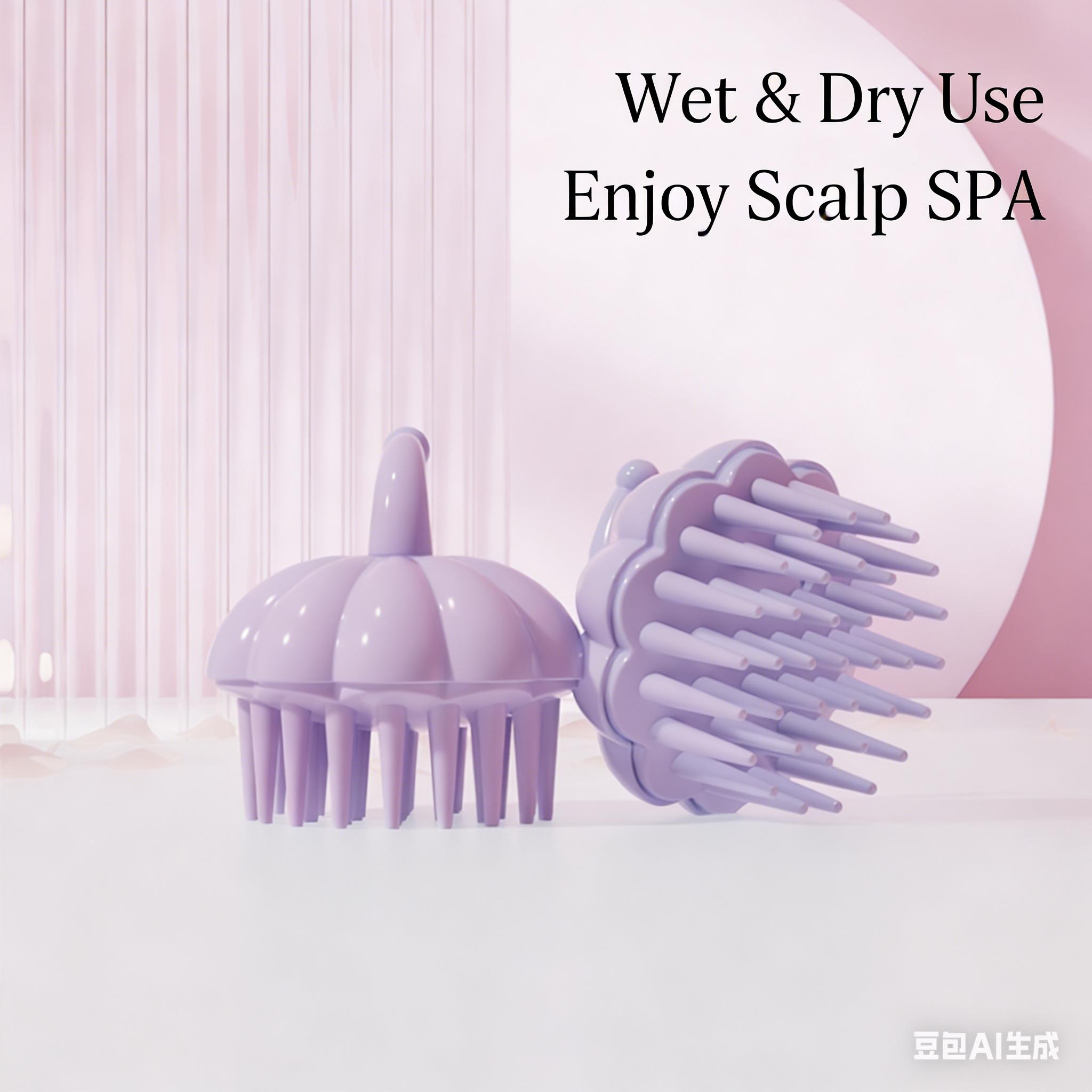 1pc Pumpkin Shampoo Brush, Cute Candy Color Head Massager Comb, Anti-Itch Scalp Scrubber & Foamer for Students