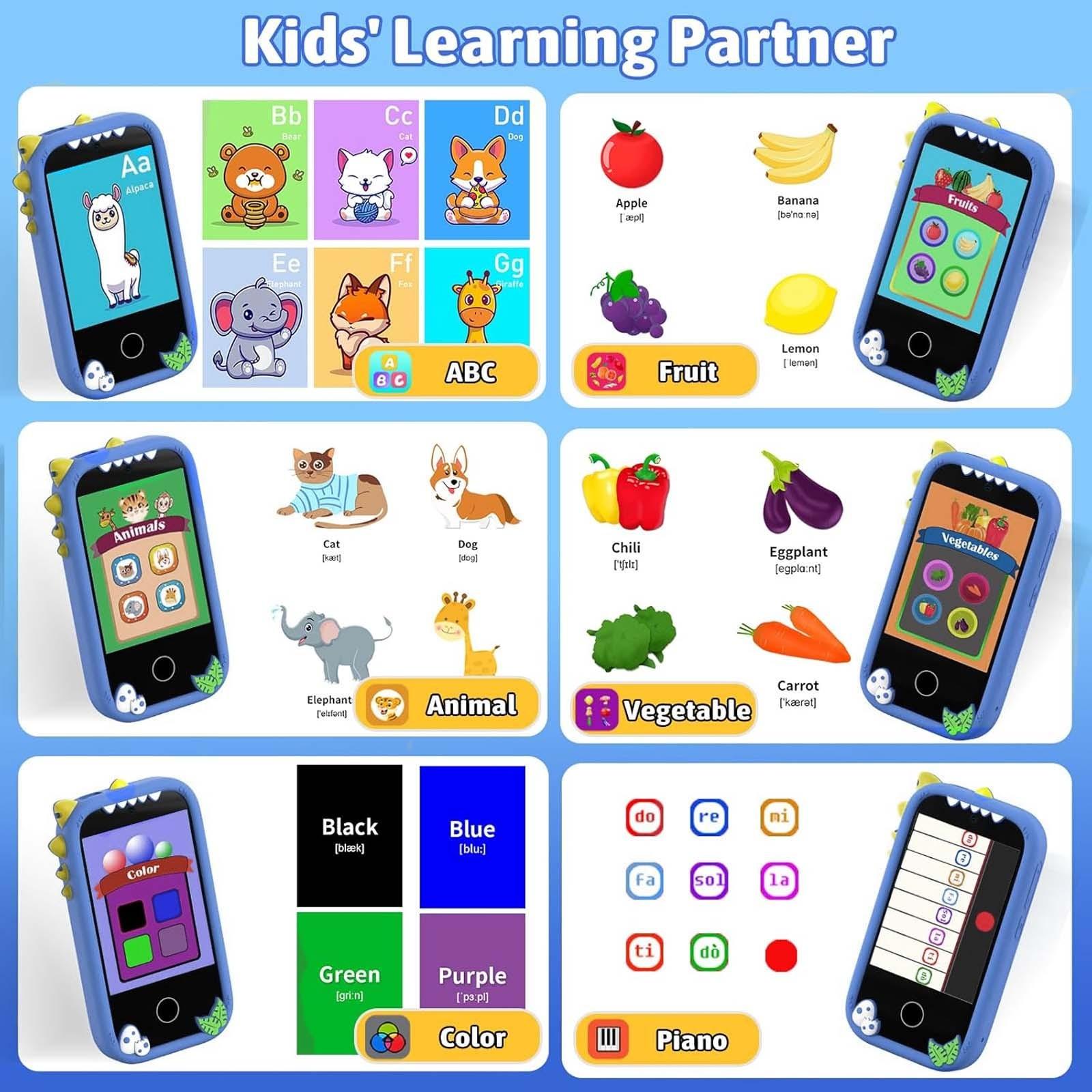 Kids Smart Phone Touch Control Design With Dual Cameras For Photo Taking Great Gift For Kids Birthday