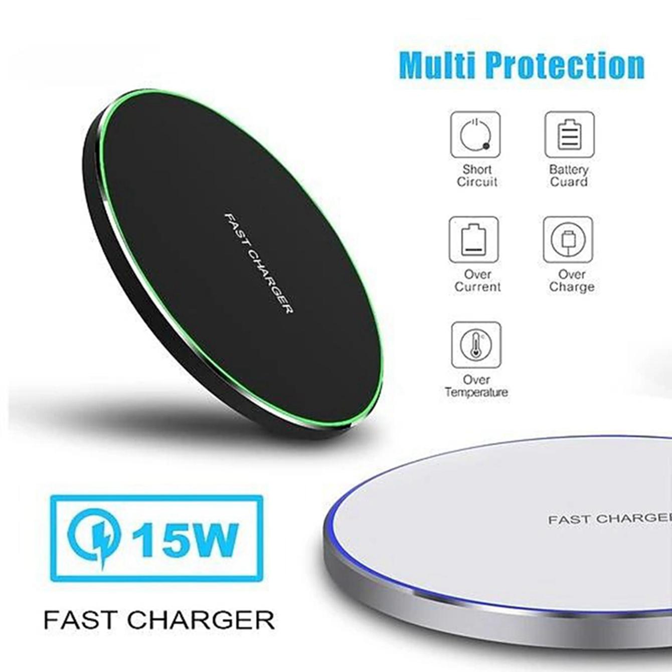 15W Fast Wireless Charger Pad, Ultra-thin Wireless Charging Station, Wireless Induction Charging Station for Samsung Galaxy S24 S23 S22 iPhone 15 14, Electronic