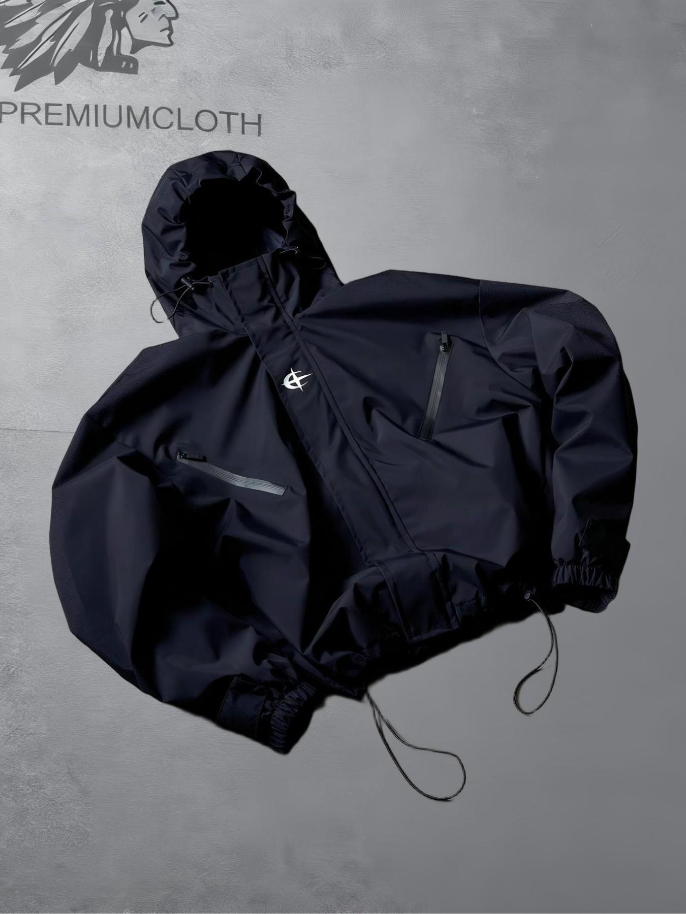 Spring Summer Hooded Windproof Jacket, Lightweight Waterproof Outdoor Hiking Jacket, Casual Street Style, Zip Pockets, Daily Wear