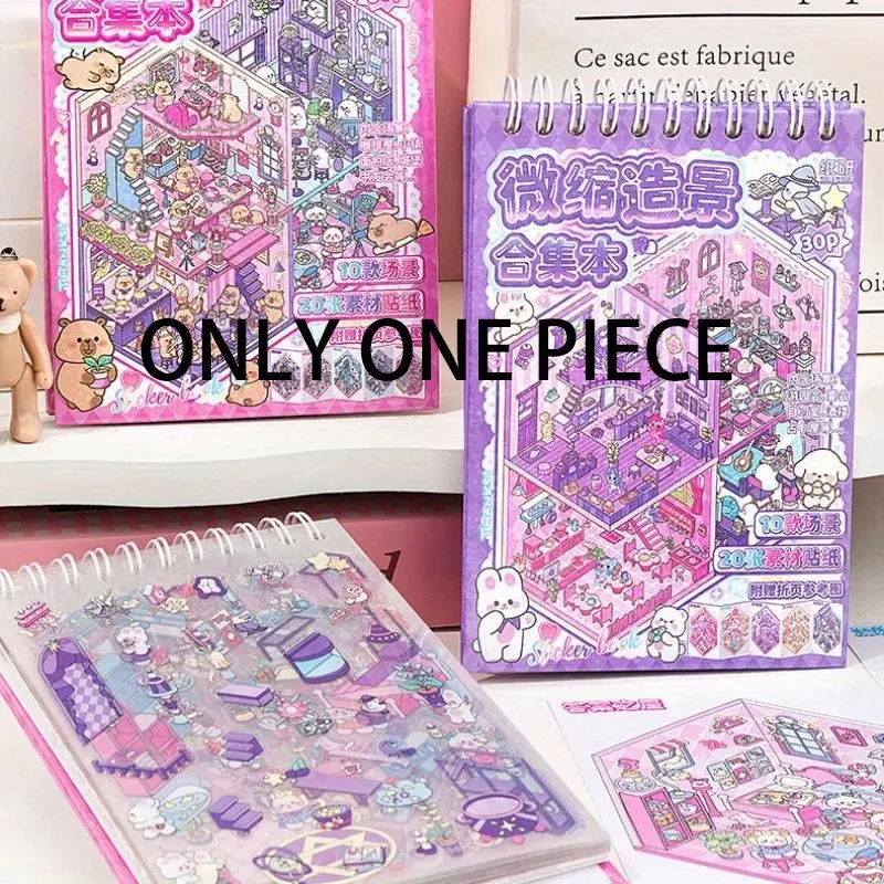 Creative Scene Sticker Book, 30pcs/set 3D Decorative Sticker Book, DIY Decals Book for Phone Decoration, Water Bottles, Laptops and Phone Cases