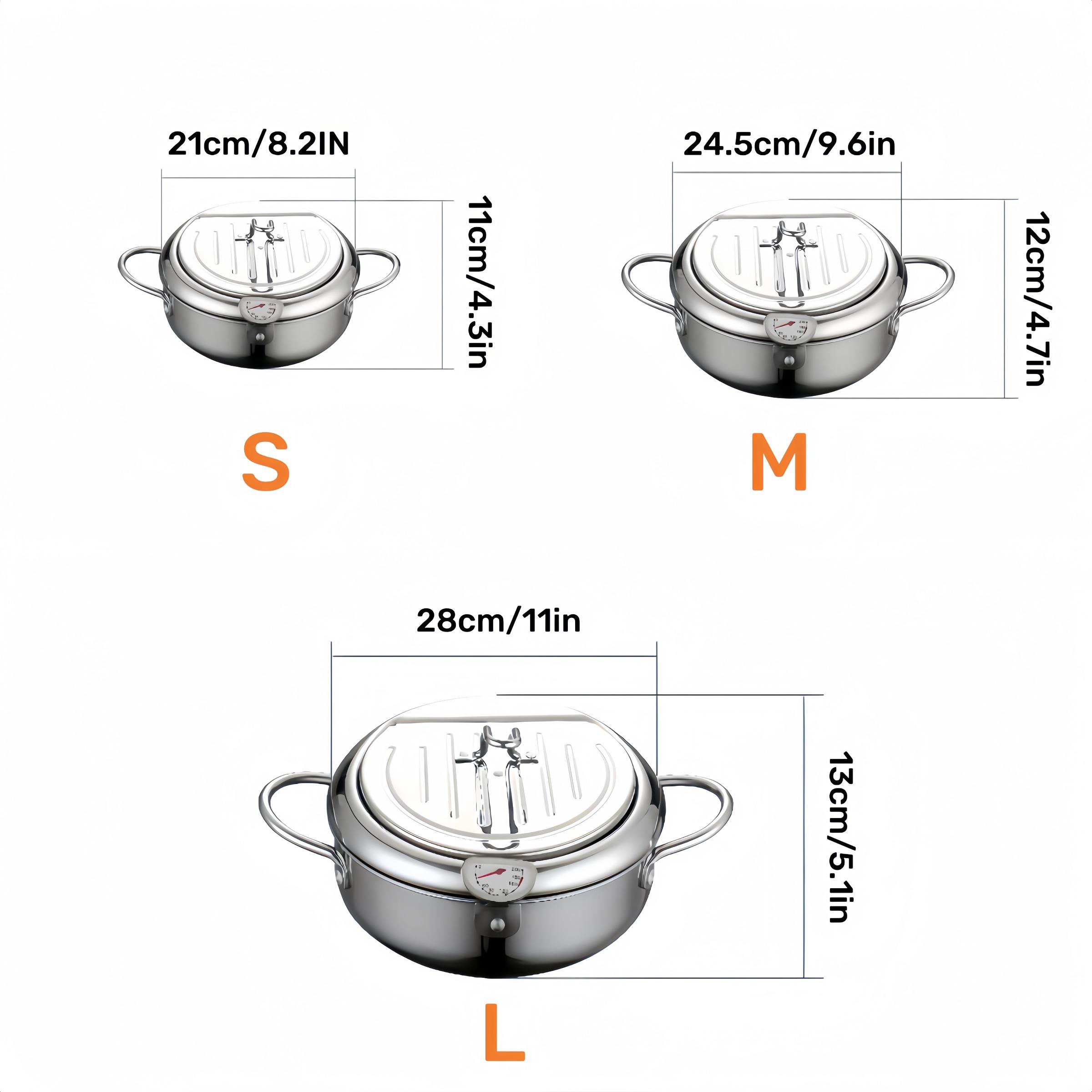 Stainless Steel Deep Frying Pan with Lid, 1 Count Non-stick Deep Fryer with Oil Drip Filter Rack for Fried Chicken