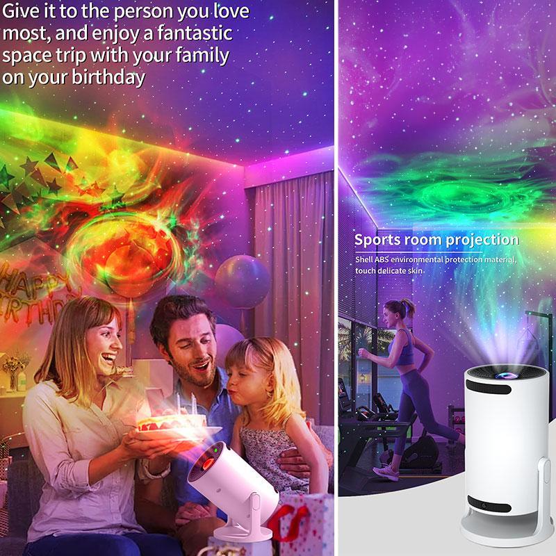 Mini cannon portable starry sky projector, galaxy projector, adjustable night sky color, portable indoor and outdoor projector, built-in remote control timing, support Bluetooth connection, suitable for bedroom rest, ceiling projection, home entertainment