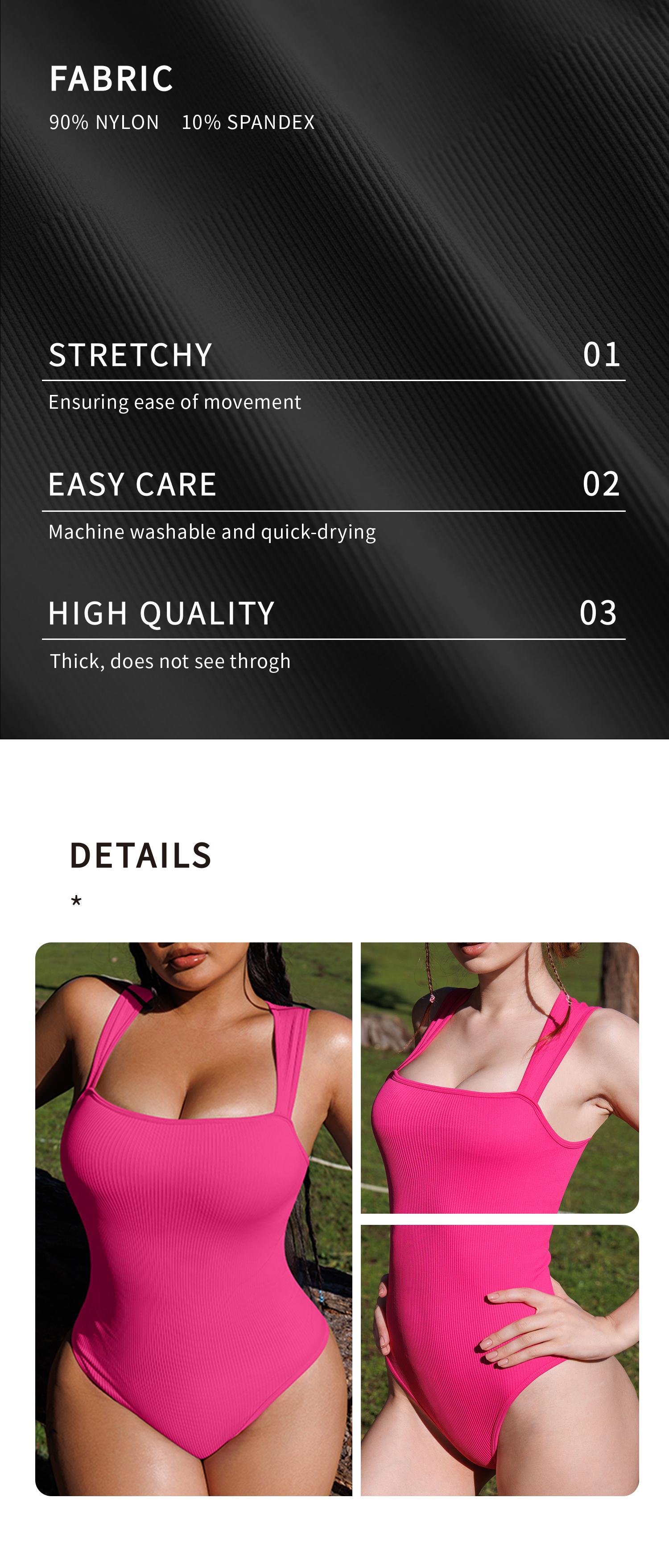 OYV Women's Ribbed Bodysuit-Sexy Square Neck Sleeveless Tank Top Design-Stretchy, Soft Womenswear Underwear Lady Comfort