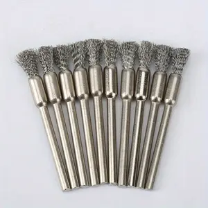 15 Pencil Brush Install Steel Wire Wheel Brushes, 3.17mm Handle Shaft Core Set, Electric Rotary Tool Grinding Machine Accessories