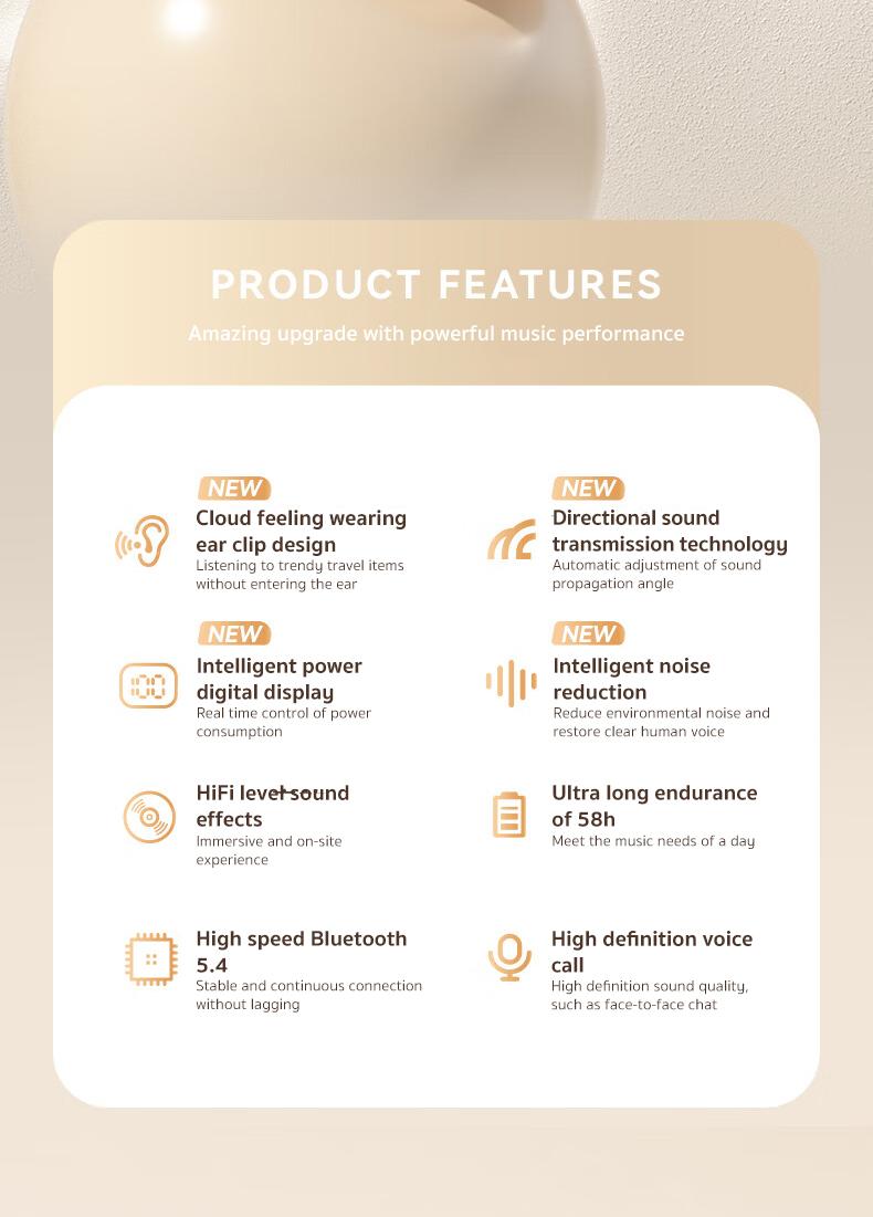 MINISO X38 Wireless On-ear Design Earphone for Summer, Noise Cancelling Headphone with Digital Display, Bluetooth-compatible Headphone for Running, Gym, Workout, Sports