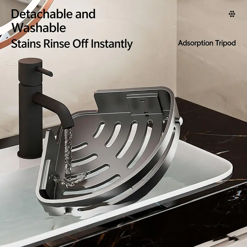 3-Pack Gun Abs Triangular Suction Cup Shower Caddy, 3-Tier Corner Shelves, No Drilling, 40lbs Load Capacity, Bathroom Organizer, Shower Rack Set