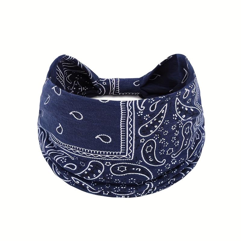 Bohemian-Style Fashion Headband - Women's Knotted, Crossed, Non-Slip Hairband - Printed Elastic Yoga Headband for Yoga, Running, and Daily Wear