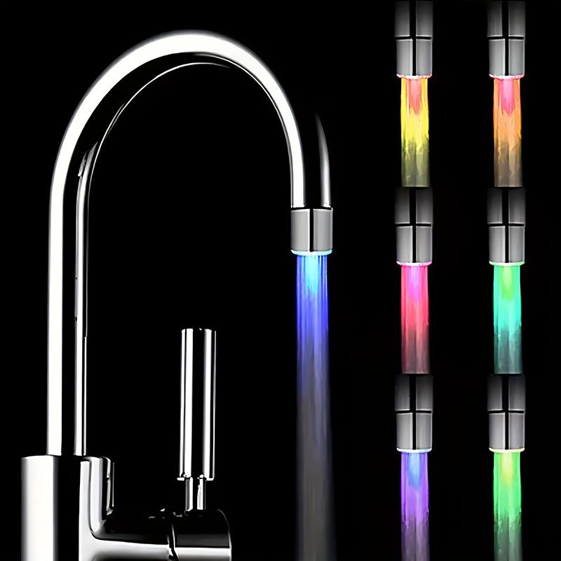 1pc LED Water Faucet Light Color Changing Faucet for Kitchen And Bathroom (Fixed LED Faucet) Gradient LED Water Faucet Light Water Stream Color Changing Faucet Tap Sink Faucet for Kitchen And Bathroom