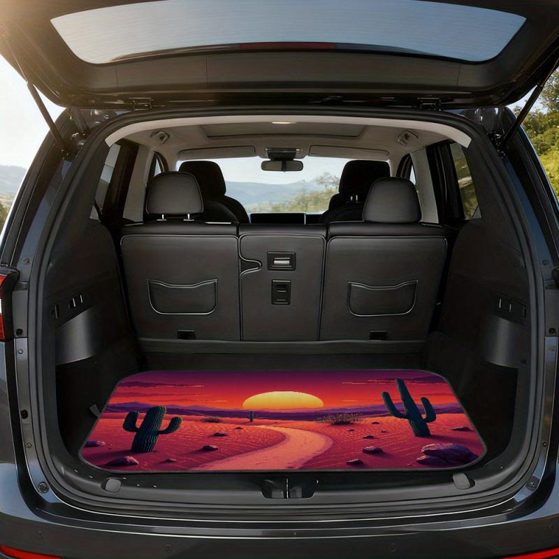 1 Desert Sunset Cactus Car Trunk Liner | Suitable for SUVs, this easy-to-clean polyester lining is practical and suitable for storing food and groceries or for camping. It enhances the interior decoration and is universal.