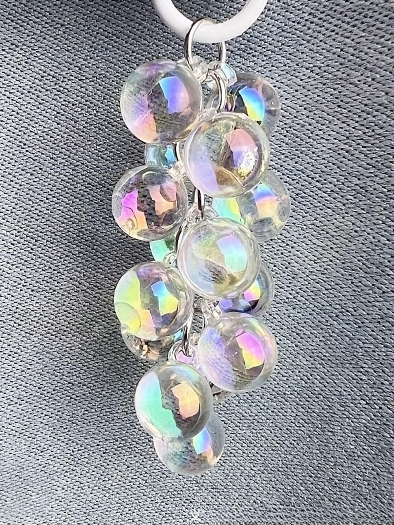 A New 16MM High-Transparency Uv-Coated Colorful Grape Bead Short Mobile Phone Chain, Suitable for Bags And Keychains, Available in Various Colors