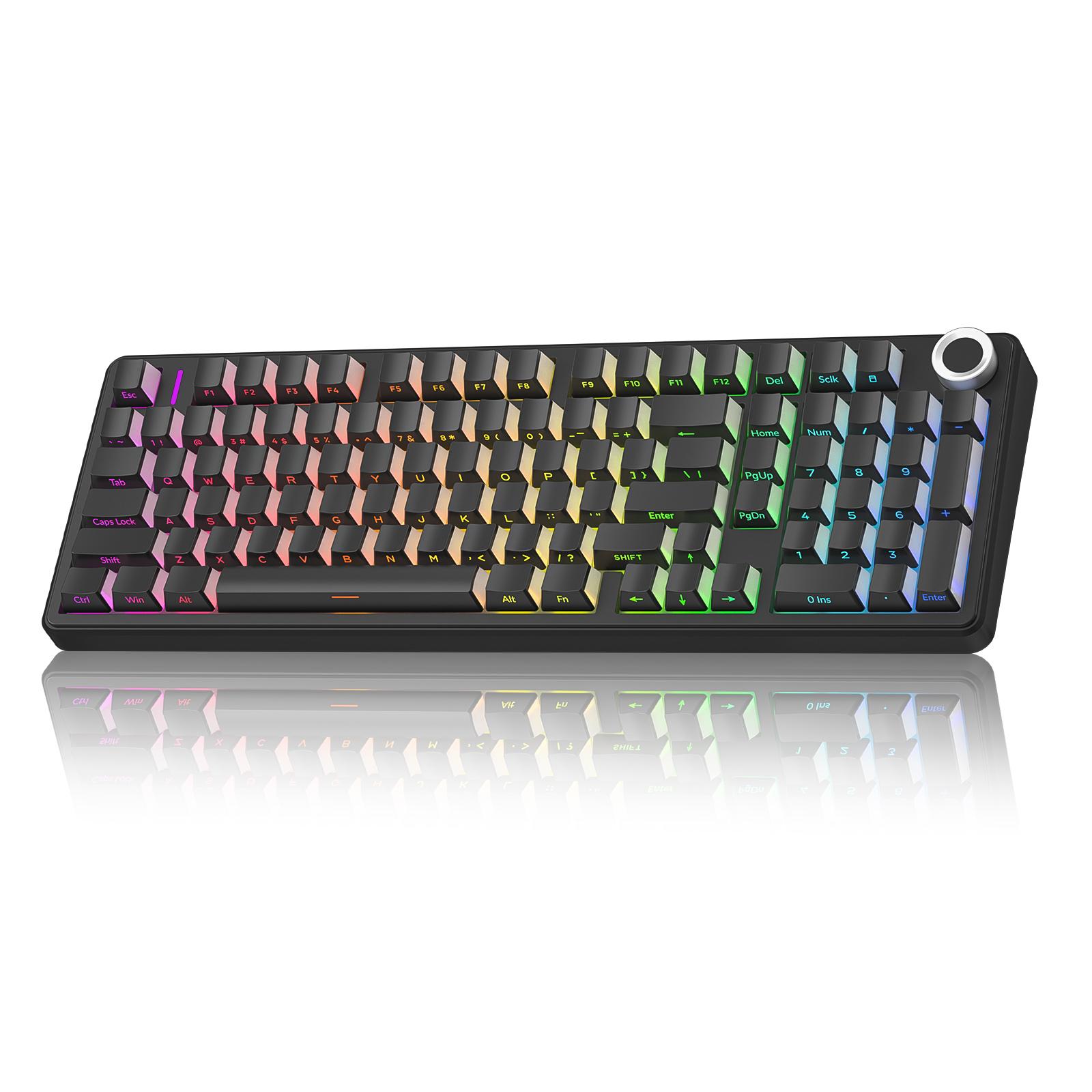 【Silent keyboard】AULA F99 Pro Wireless Mechanical Keyboard-Silent Version,BT5.0/2.4GHz/USB-C Hot Swappable Custom Keyboard,Gasket Structure,Pre-lubed Linear Switches RGB Backlit Computer Gaming Keyboards,White dealsforyoudays TikTokShopfalldealsforyou