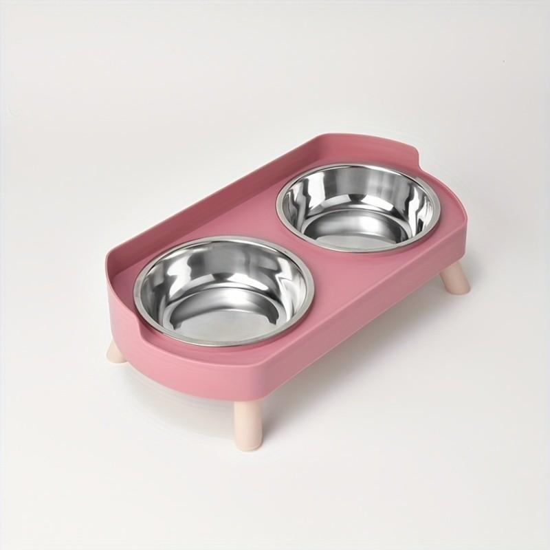 Cat Feeder 2-In-1, Stainless Steel Non-Slip Dual Bowl, Easy Clean, Multiple Colors, Perfect Gift, Anti-Tip Pet Food and Water Dish