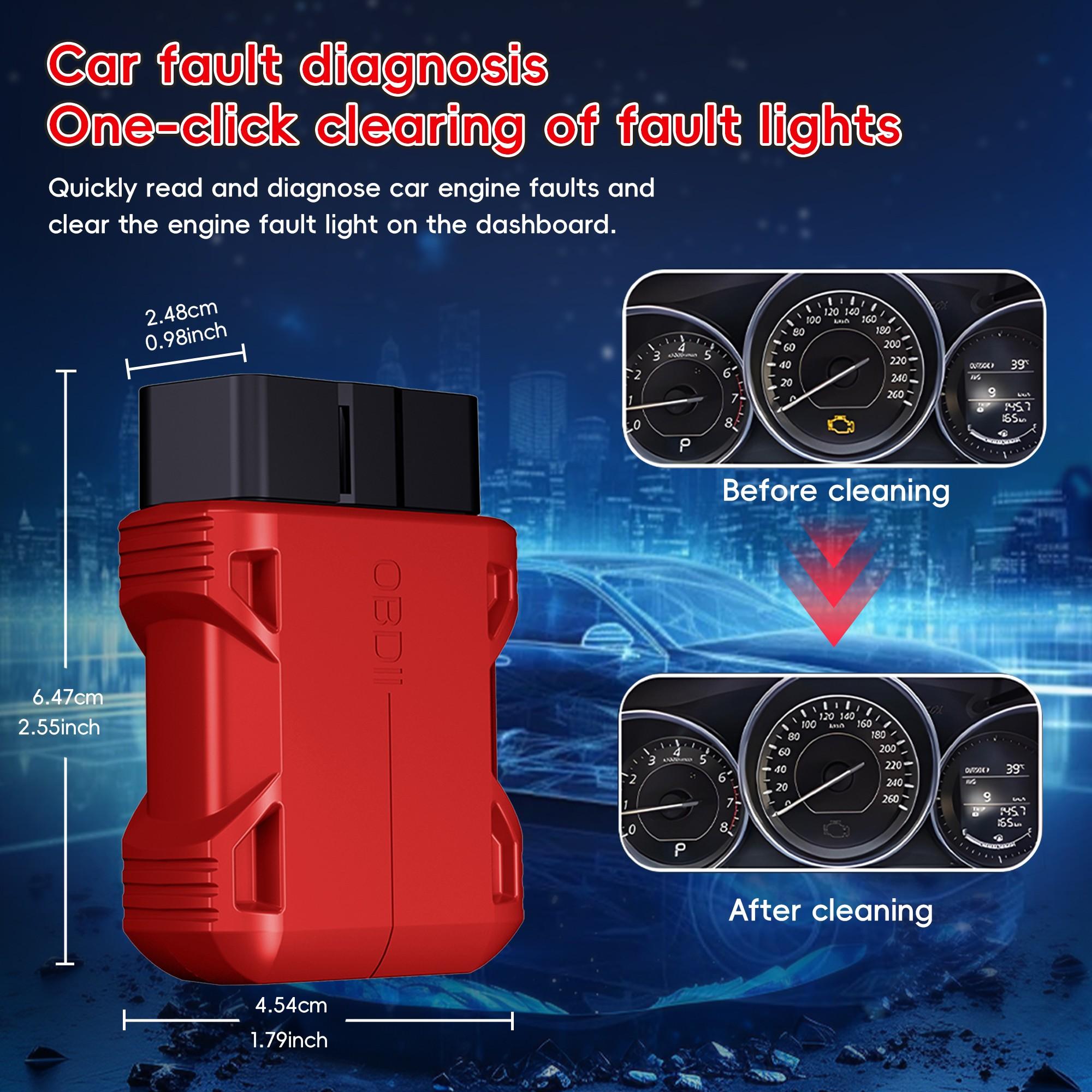 Bluetooth-compatible Obd2 Scanner, Enhanced Wireless Car Fault Code Reader, Automatic Scan Tool, Battery Test, Elm327 Obd2 Diagnostic Scanner