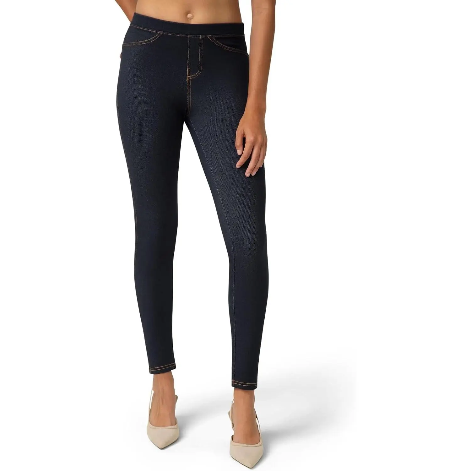 Womens Stretch Denim Leggings with Pockets