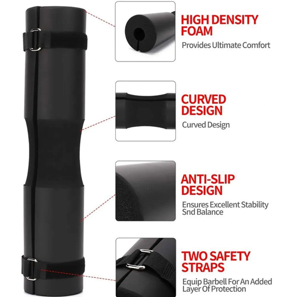 Barbell Shoulder Protector, 1 Count Thick Sponge Barbell Shoulder Pad with Fixing Strap, Fitness Equipment for Home Gym Workout